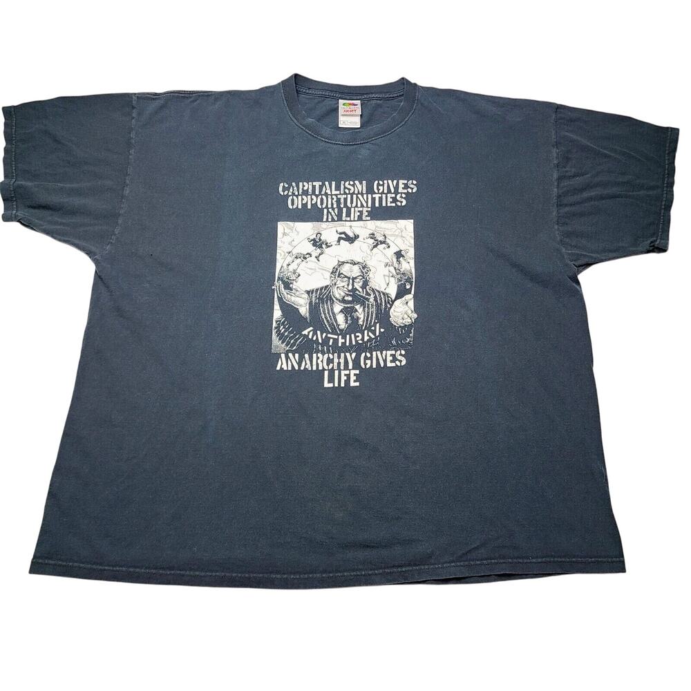 Vtg Anthrax Capitalism Gives Opportunities Ep Graphic T-Shirt Men's Size 3XL